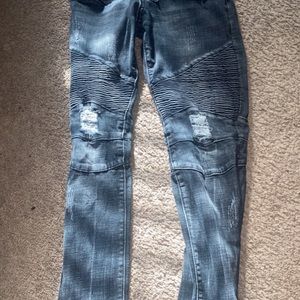 Men’s Ripped Biker Jeans
